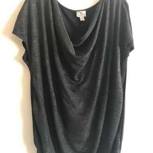 Worthington black cowl neck top